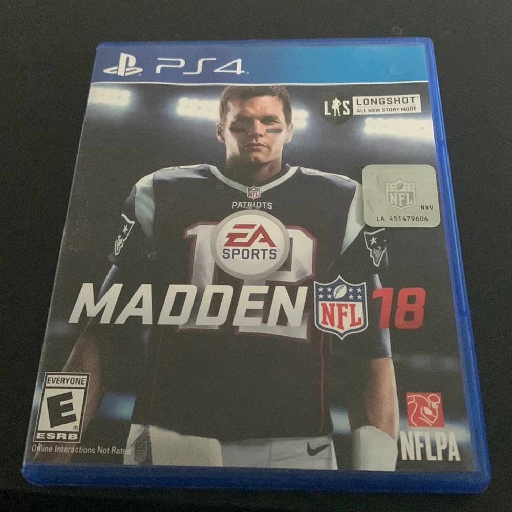 Excellent condition Madden NFL 18 for PS4 Tom Brady Cover